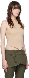 Courrèges Beige Pointy Tank Top