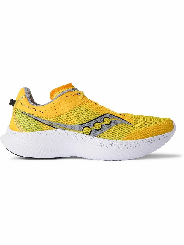 Photo: Saucony - Kinvara 14 Rubber-Trimmed Mesh Running Sneakers - Yellow