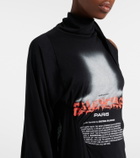 Balenciaga Logo caped cotton jersey maxi dress