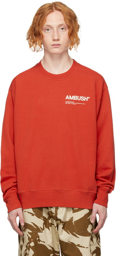 Photo: AMBUSH Red 'Workshop' Sweatshirt