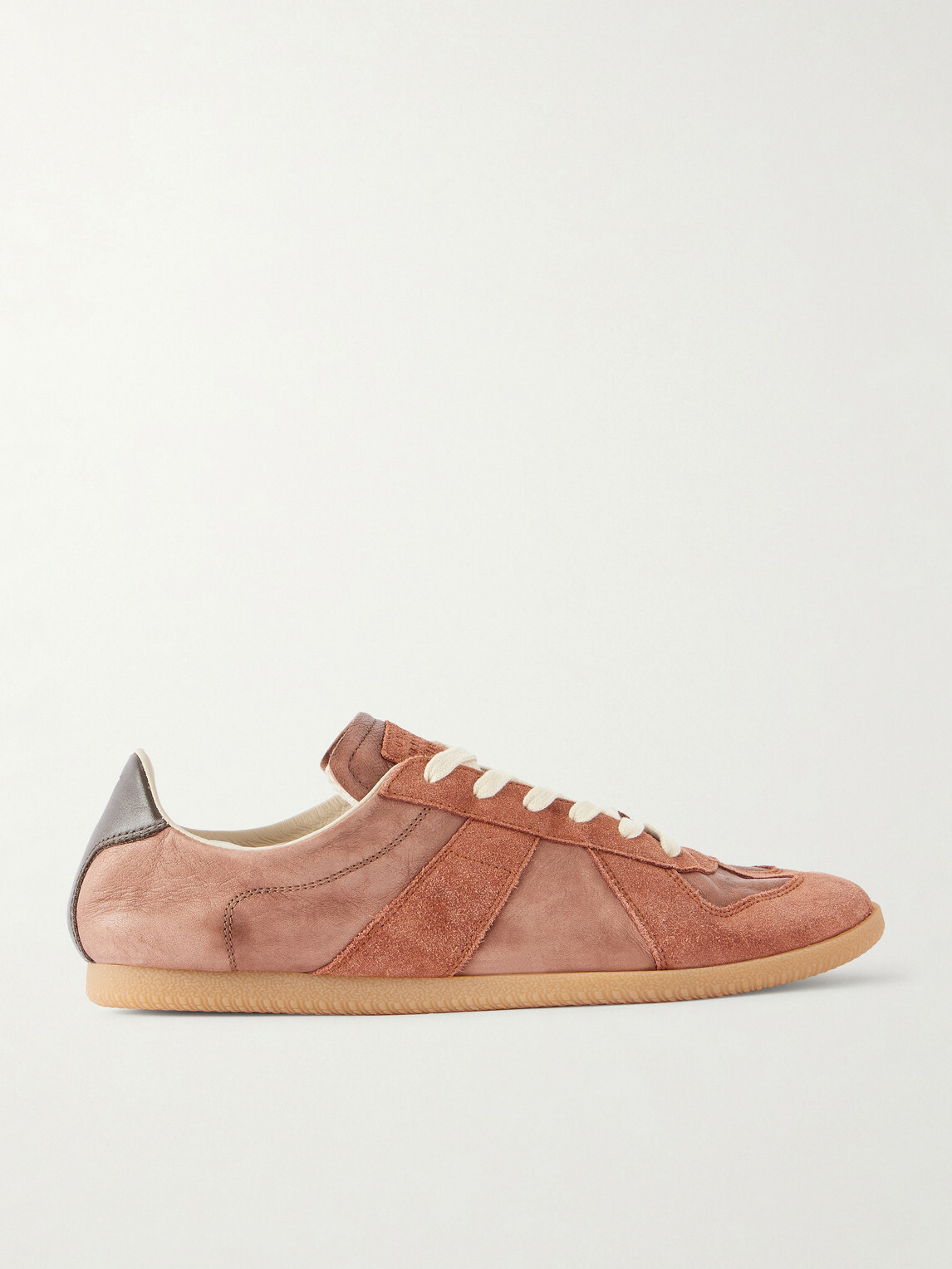 Maison Margiela - Replica Suede-Trimmed Leather Sneakers - Brown