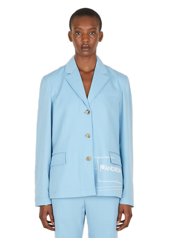 Photo: Logo Print Suit Blazer in Blue