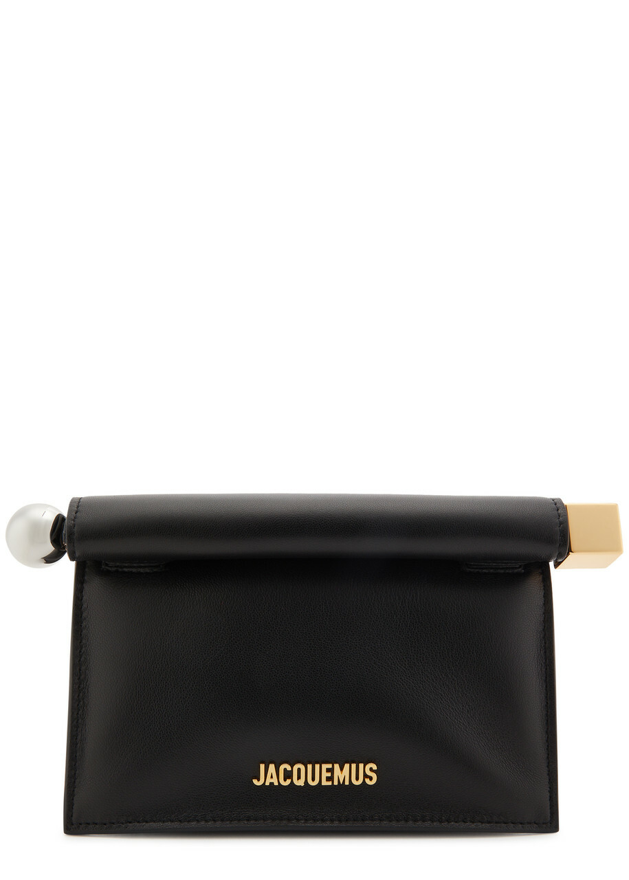 Jacquemus La Petite Pochette Rond Leather Clutch - Black