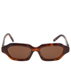 Loewe Eyewear Slim Rectangular Sunglasses in Havana 