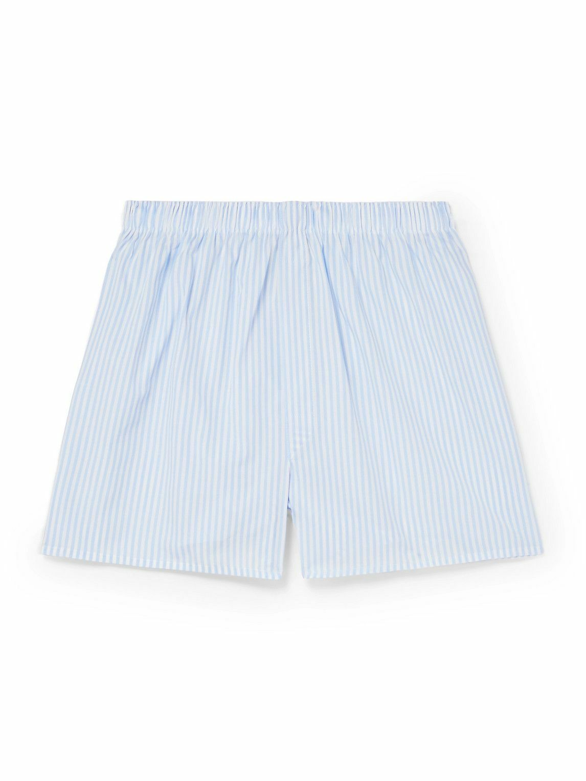 Sunspel - Striped Cotton Boxer Shorts - Blue