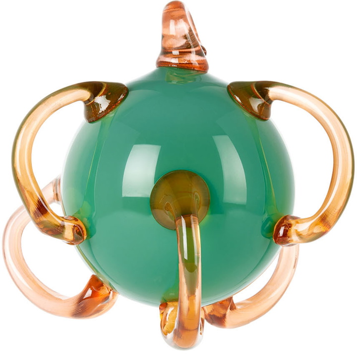 Photo: Sticky Glass Green & Orange Loop Ornament