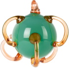 Sticky Glass Green & Orange Loop Ornament