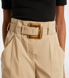 Balmain Belted cotton gabardine shorts