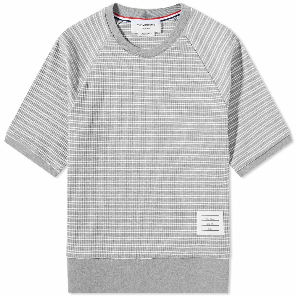 Photo: Thom Browne Men's Striped T-Shirt in Light Grey