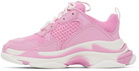 Balenciaga Kids Kids Pink & White Triple S Sneakers