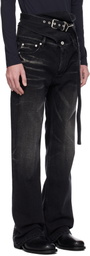 Y/Project Black Wrap Belt Jeans