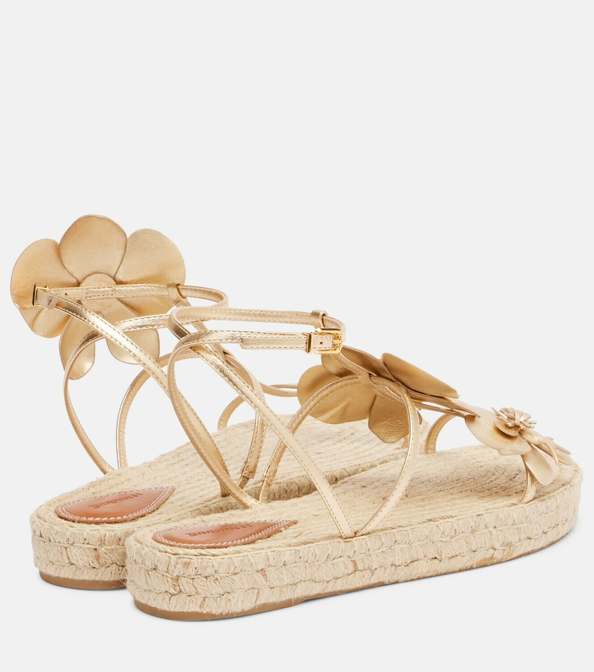 Zimmermann Floral-appliqué leather espadrille sandals