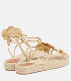 Zimmermann Floral-appliqué leather espadrille sandals