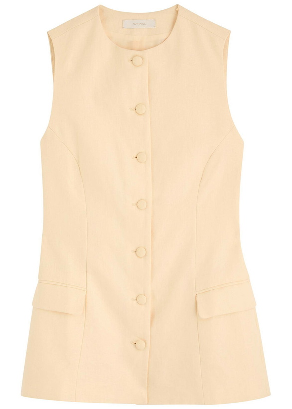 Photo: Faithfull The Brand Jane Linen Waistcoat Yellow