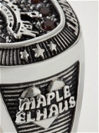 MAPLE - Elhaus Champion Lover Sterling Silver Garnet Signet Ring - Silver