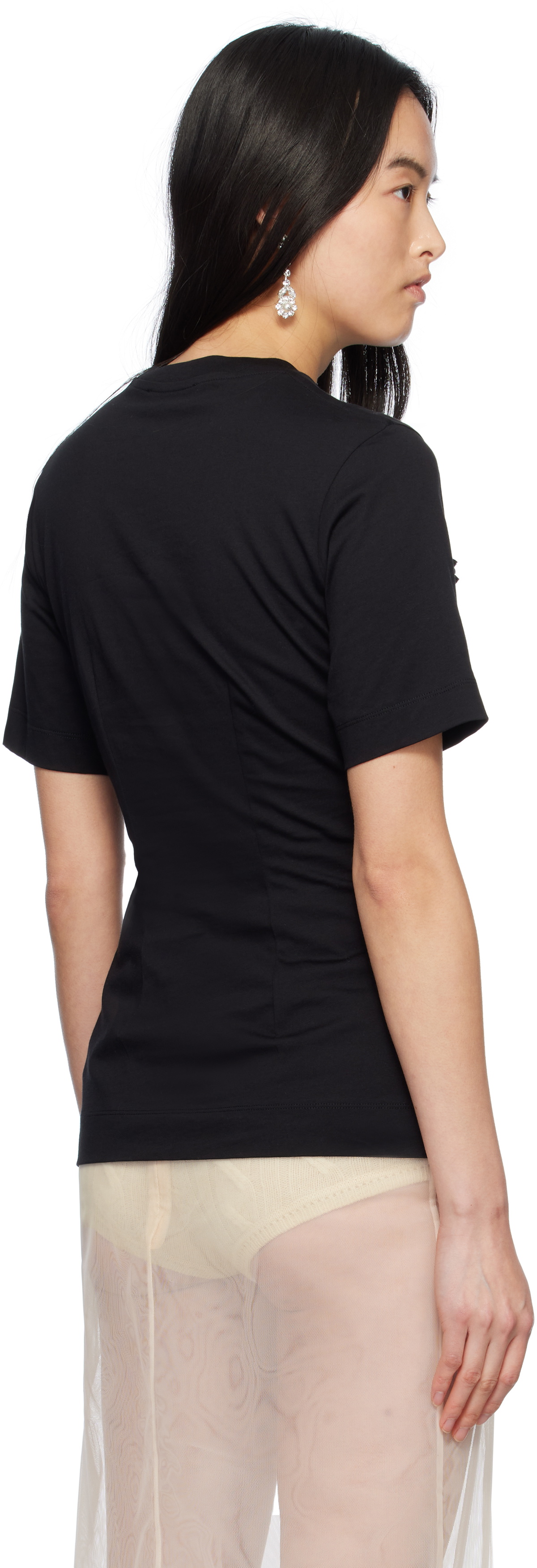 【関税込み】Simone Rocha ブラック Pearl & Chain Boy Tシャツ Simone Rocha パールチェーン シャツ | ブラック | FARFETCH JP
