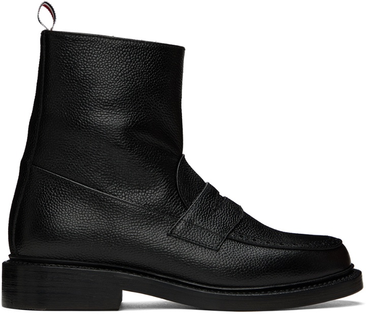 Photo: Thom Browne Black Penny Loafer Ankle Boots
