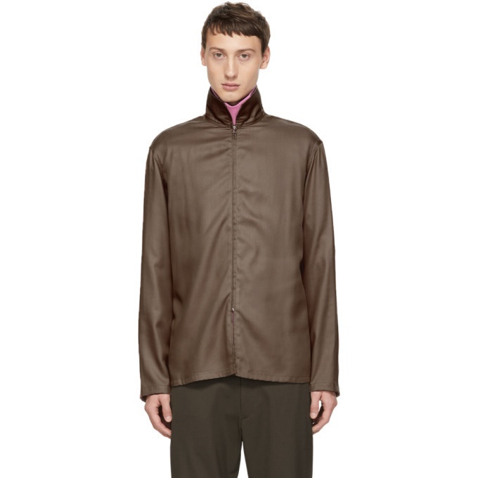 Photo: Lemaire Brown Zippered Shirt