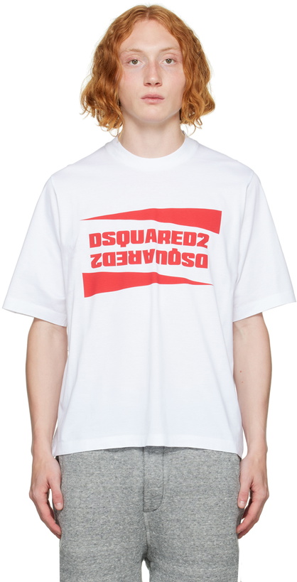 Photo: Dsquared2 White Reverse Football T-Shirt