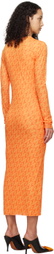 Jade Cropper Orange Printed Midi Dress