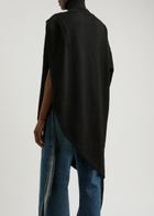 Alaïa Asymmetric Cape-effect Wool Jumper Black