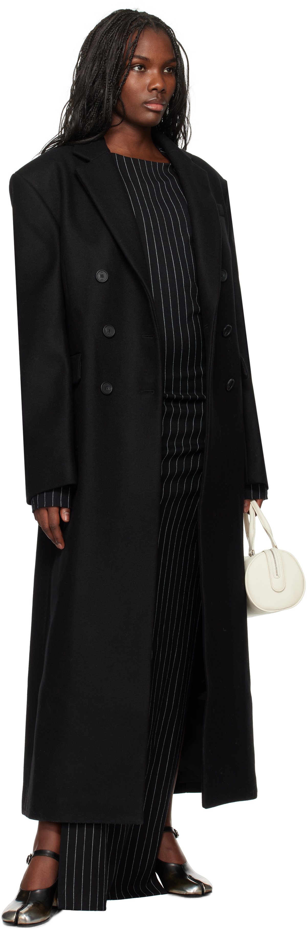 032c Black Portrait Wool Coat