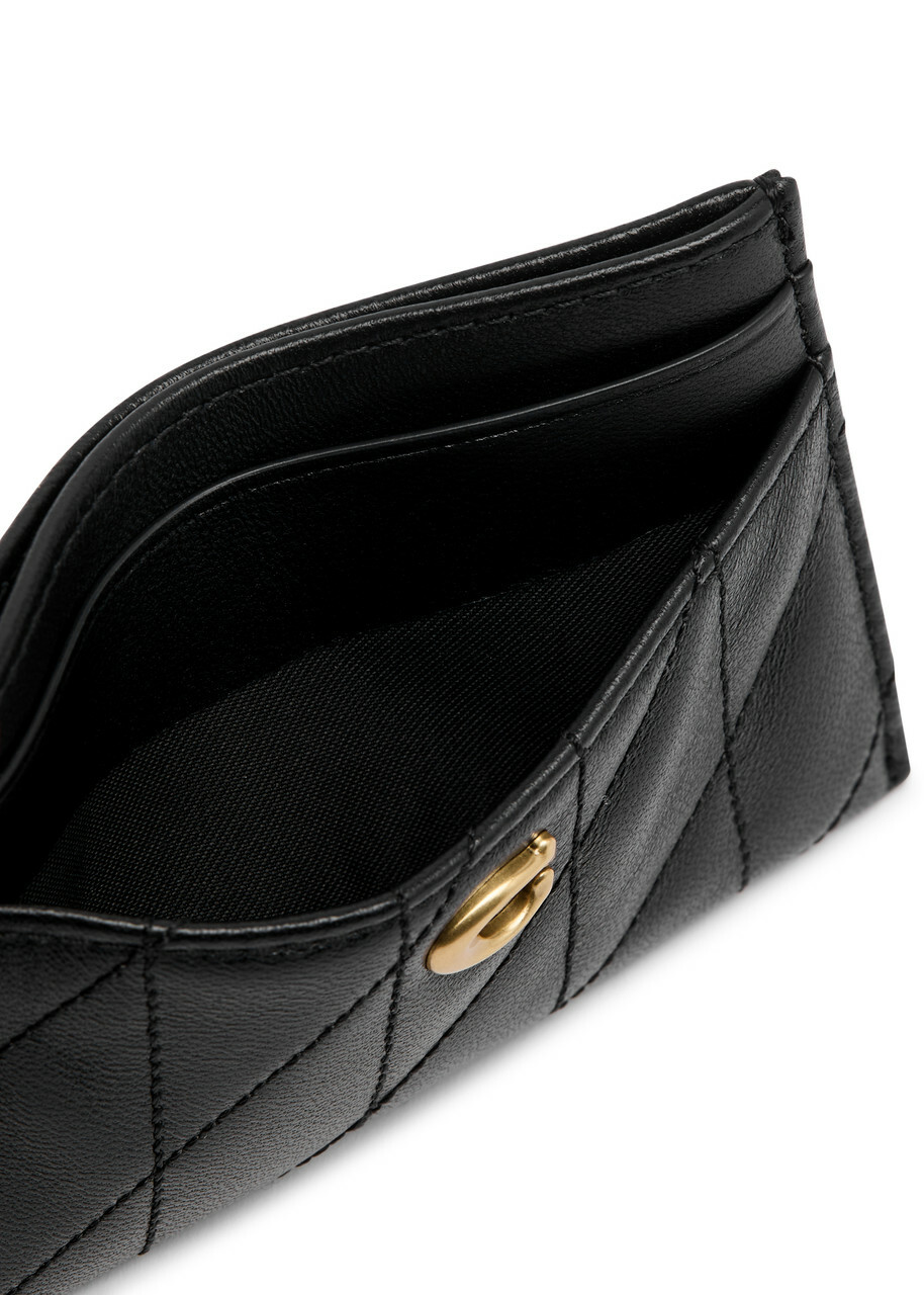 Coach Pillow Quilted Leather Card Holder - Black - One Size