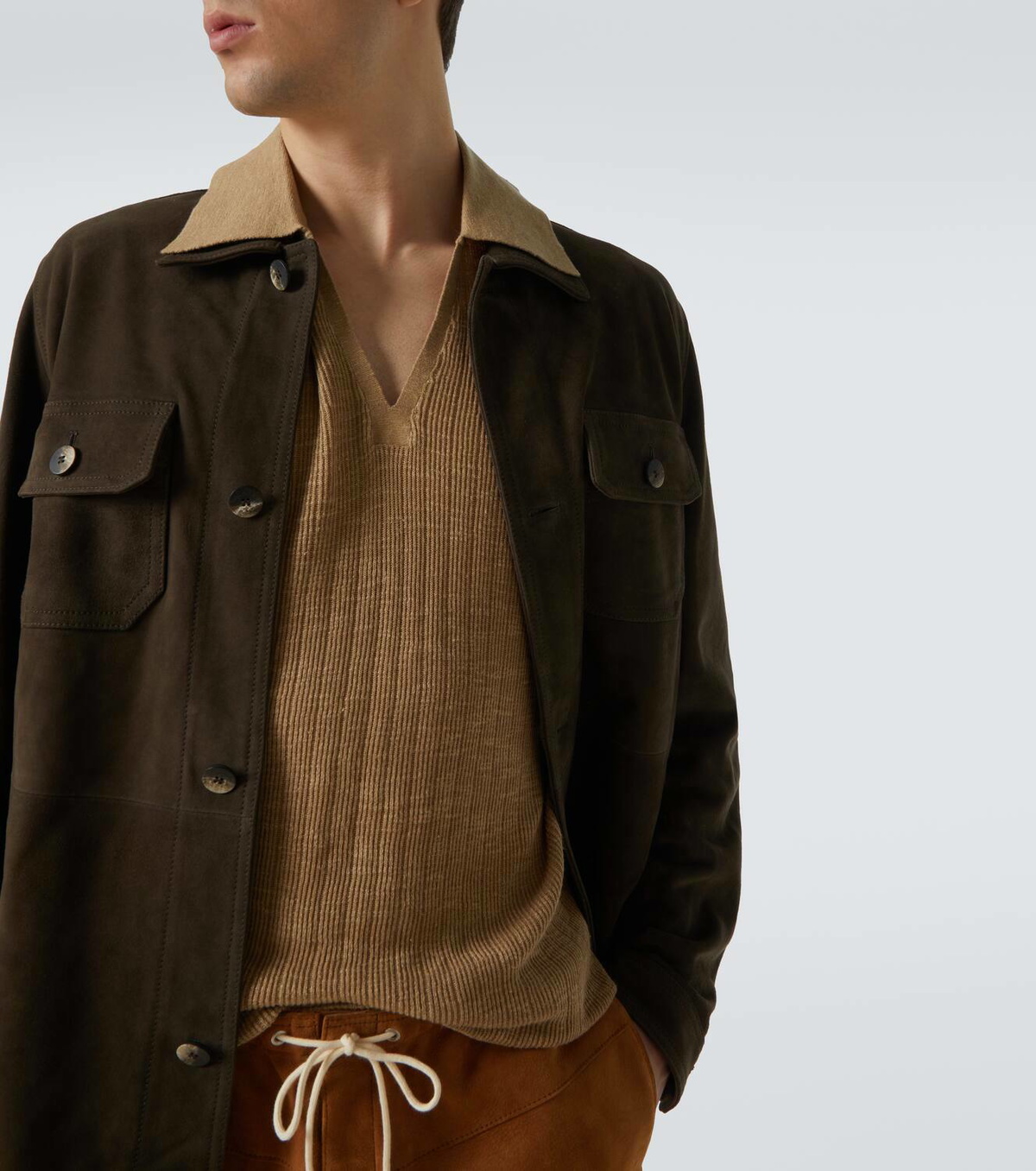 Frescobol Carioca Ravi suede overshirt