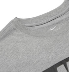 Nike - Core 1 Logo-Print Mélange Cotton-Jersey T-Shirt - Gray