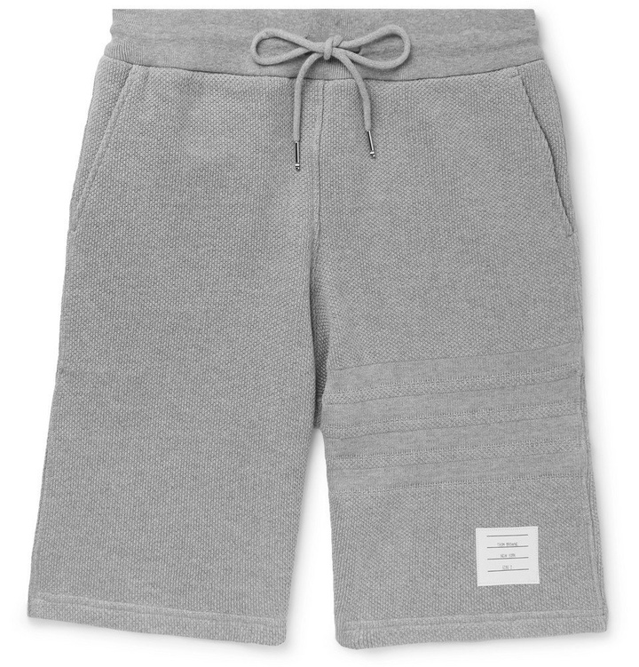 Photo: Thom Browne - Honeycomb Cotton Shorts - Men - Gray