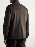 Zegna - Nehru-Collar Nubuck Jacket - Brown