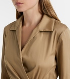 Max Mara Beta cotton-blend satin wrap dress