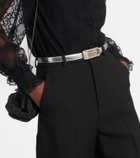 Gucci Double G metallic leather belt