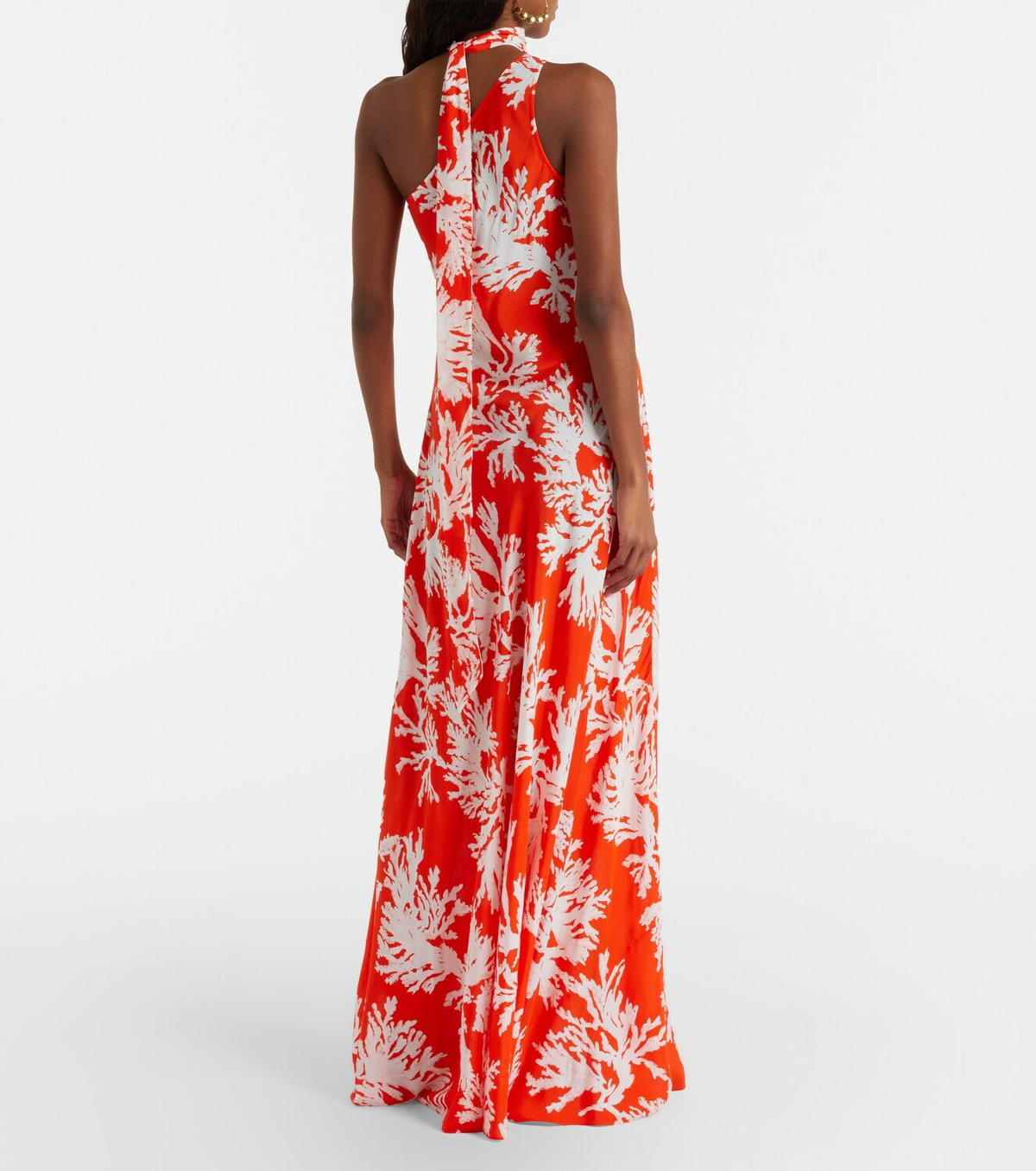 Alexandra Miro Odetta scarf-detail one-shoulder gown
