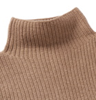 Mr P. - Ribbed Virgin Wool Rollneck Sweater - Brown