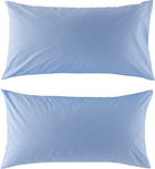 Tekla Two-Pack Blue Percale Pillowcases