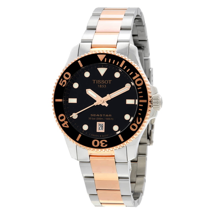 Photo: Tissot Seastar Quartz Black Dial Watch T1202102205101
