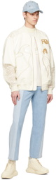 Feng Chen Wang White Phoenix Bomber Jacket