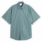 Le Père Men's Double Short Sleeve Shirt in Office Green