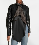 Alaïa Shearling-trimmed leather jacket