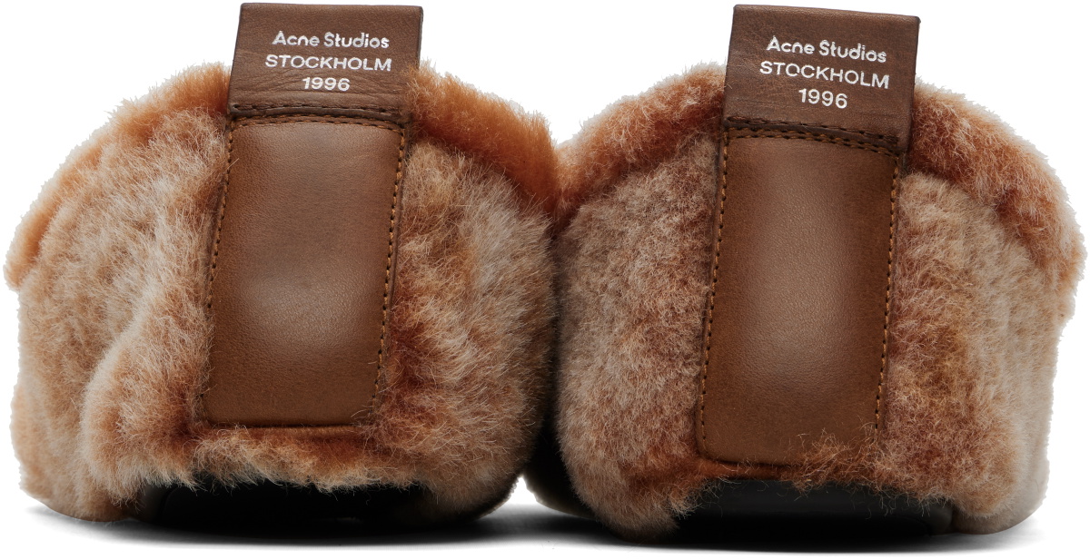 Acne Studios Orange Shearling Loafers