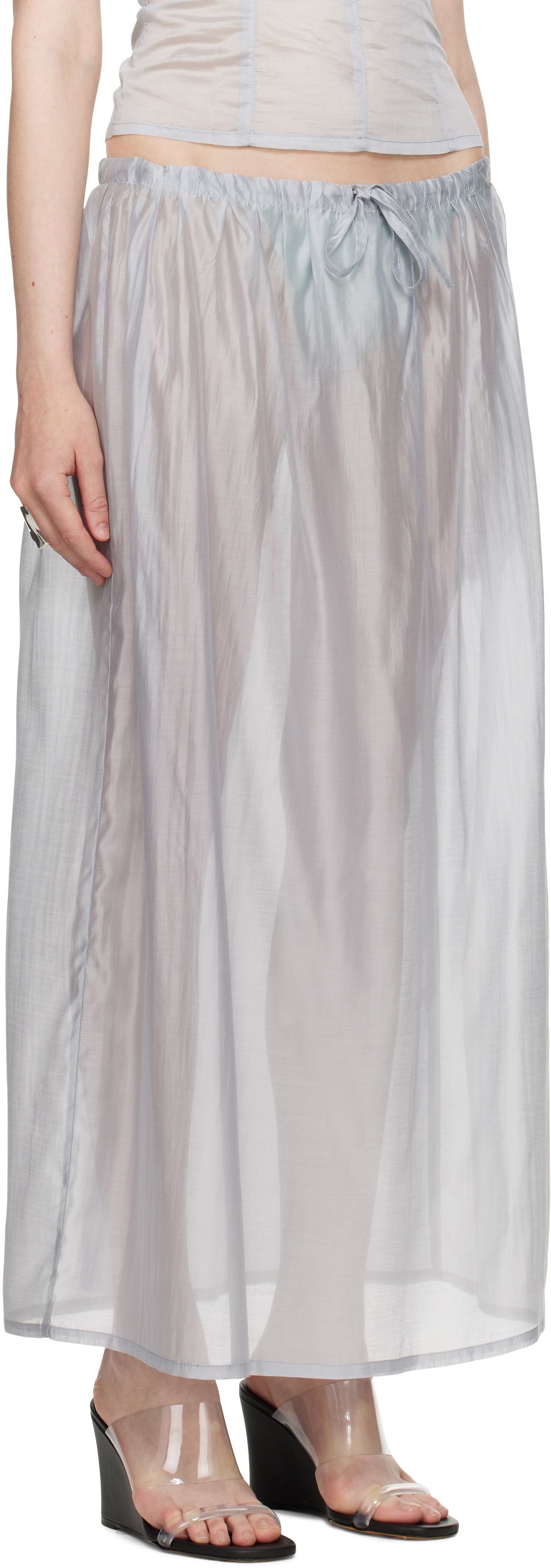 BELLE Gray Rhea Maxi Skirt