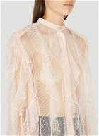 Ruffle Trim Tulle Shirt in Pink