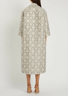 Huishan Zhang Liliane Floral-jacquard Cotton-blend Coat Grey