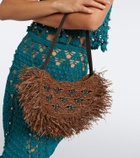 Rabanne Sac A Main fringed raffia top-handle bag