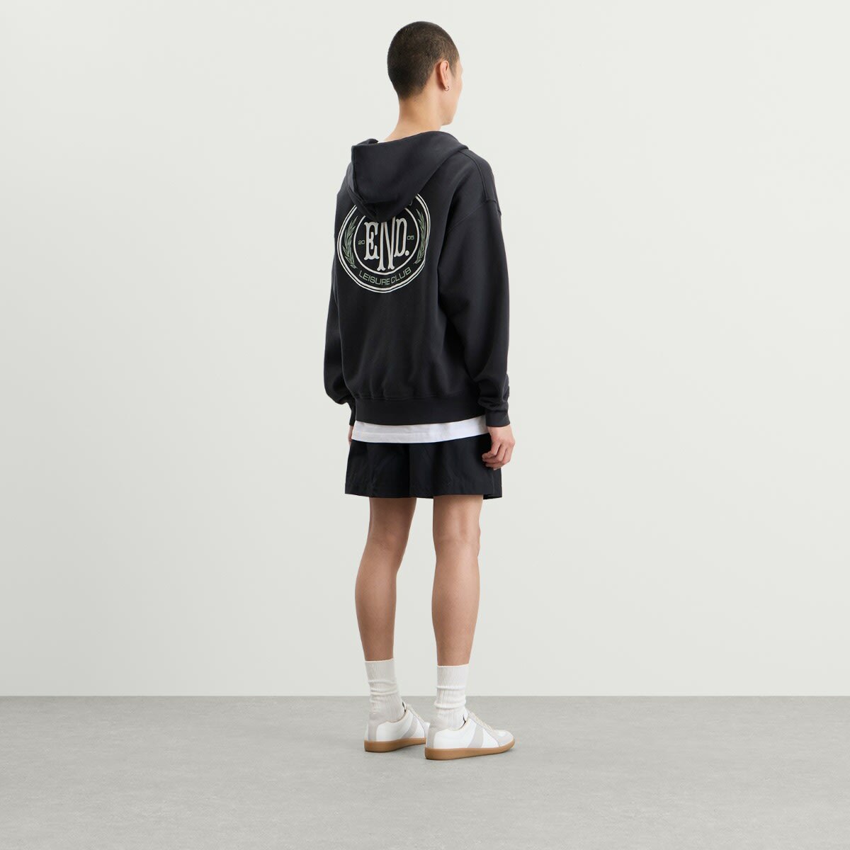 END. Leisure Zip Hoodie in Cinder Black