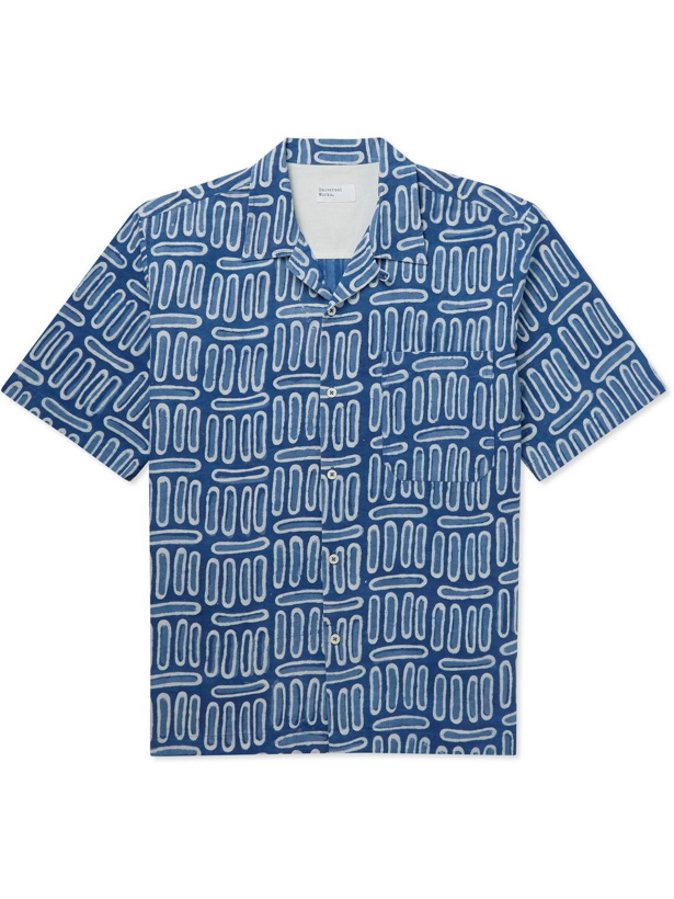 Photo: Universal Works - Convertible-Collar Printed Cotton-Poplin Shirt - Blue