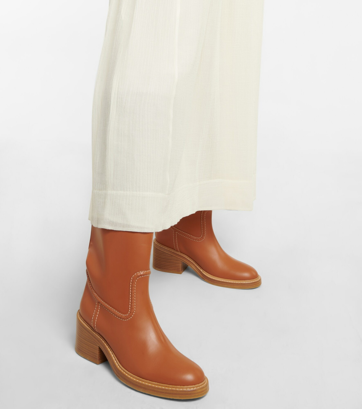 CHLOÉ 26S KNEE-HIGH BOOTS IN DARK BROWN CALFSKIN
