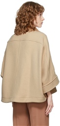 Chloé Beige Virgin Wool Cape-Style Jacket