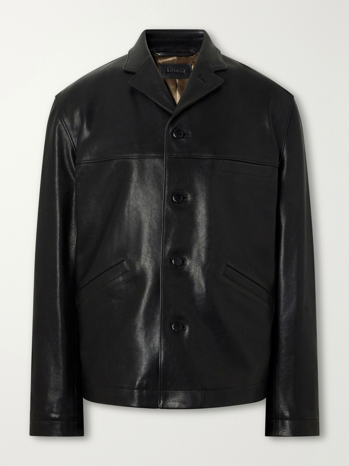 LEMAIRE - Paneled Leather Jacket - Black
